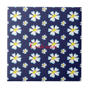 White Flower Pattern Thunder_Cove Ceramic Tile