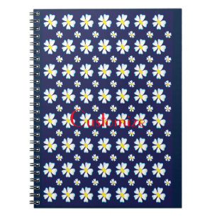 White Flower Pattern Thunder_Cove Notebook