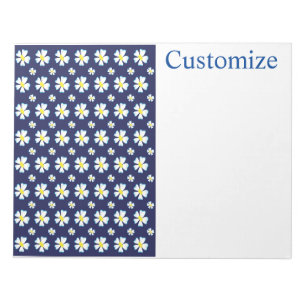 White Flower Pattern Thunder_Cove Notepad