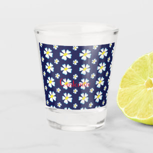 White Flower Pattern Thunder_Cove  Shot Glass