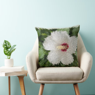 White flower puzzle cushion