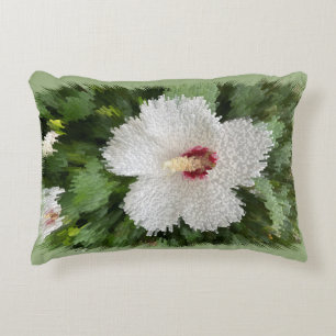 White flower puzzle decorative cushion