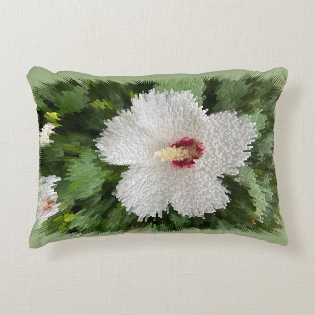 White flower puzzle decorative cushion (Front)