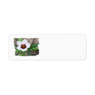 White Flower Return Address Label