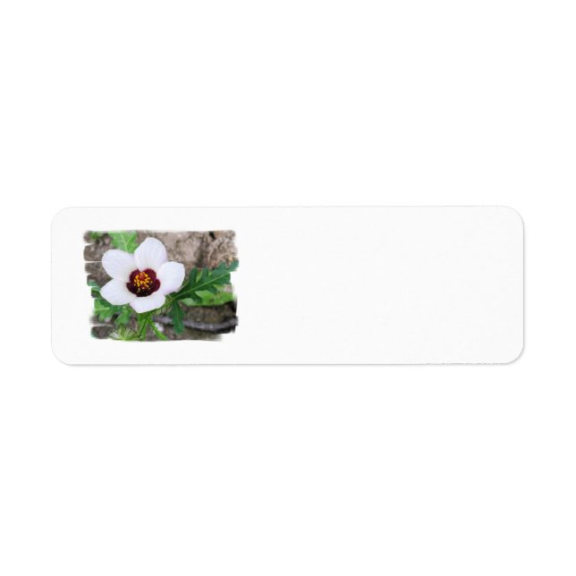 White Flower Return Address Label (Front)