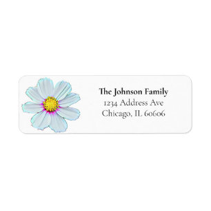 White Flower Return Address Labels