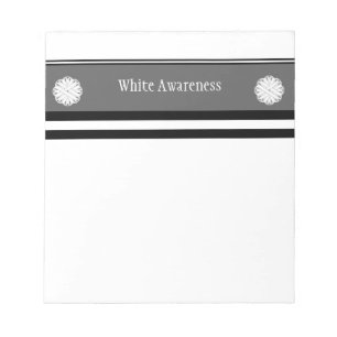 White Flower Ribbon Notepad