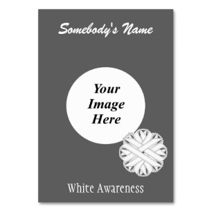 White Flower Ribbon Template by Kenneth Yoncich Table Number