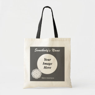 White Flower Ribbon Template by Kenneth Yoncich Tote Bag
