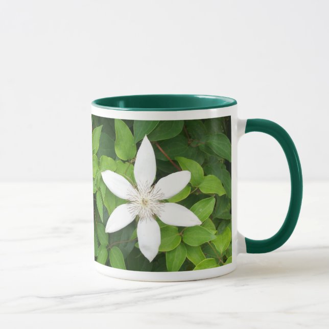 White Flower Ringer Mug (Right)