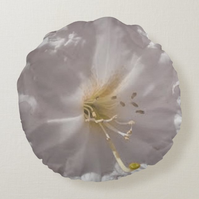 white flower round cushion (Back)