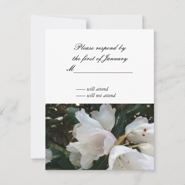White Flower RSVP Reply Card (Front)