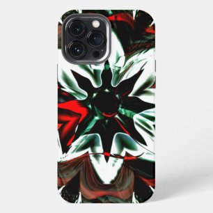 White flower surrounded by dark tones and glossy iPhone 13 pro max case