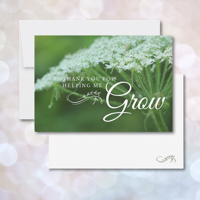 White Flower Teacher Appreciation Flat Thank You Card (Creator Uploaded)