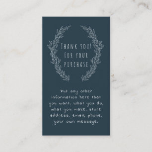 White flower wreath insert Card, customer orders