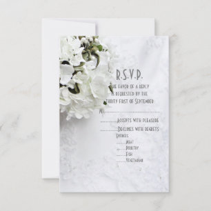 White flowerbouquet wedding R.S.V.P RSVP Card