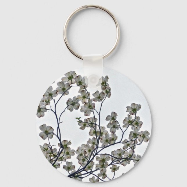 White Flowering Dogwood Key Ring (Front)