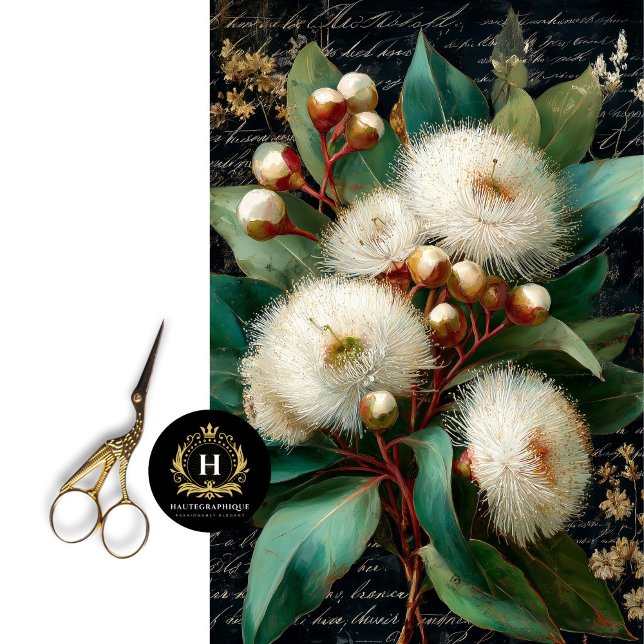 White Flowering Gumnut Decoupage Tissue Paper (Creator Uploaded)