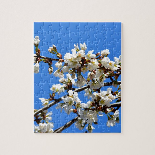 White flowering spring tree white floral blossom  jigsaw puzzle (Vertical)