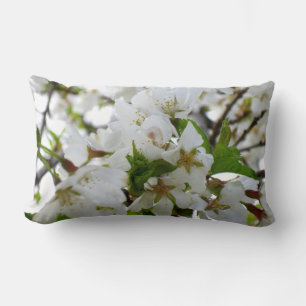 White flowering tree White Blossoms Lumbar Cushion