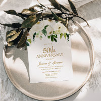 White Flowers 50th Wedding Anniversary Arch