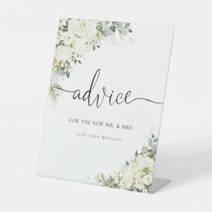 White Flowers Advice Sign