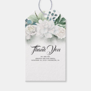 White Flowers and Greenery Elegant Gift Tags