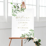 White Flowers and Greenery Engagement Party Poster<br><div class="desc">Welcome your guests in style with our beautifully customisable engagement party welcome sign, designed to set the tone for your special day. Featuring delicate watercolor greenery and elegant white flowers, this sign effortlessly blends nature-inspired elements with a touch of sophistication. This greenery engagement party sign is perfect for rustic, boho,...</div>