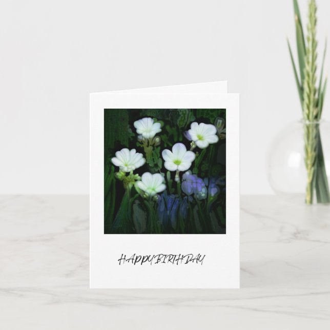 WHITE FLOWERS BIRTHDAY CARD (Front)