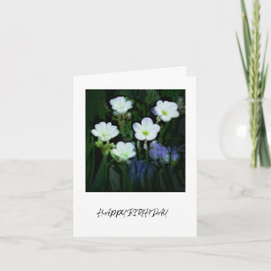 WHITE FLOWERS BIRTHDAY CARD