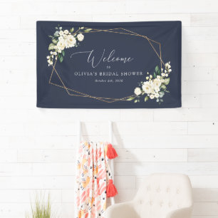 White Flowers, Cream Flowers, Boho, Bridal Welcome Banner