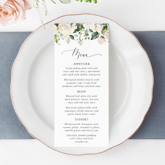 White Flowers, Cream Flowers, Bridal Shower Menu (Creator Uploaded)