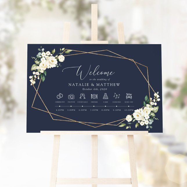 White Flowers, Cream Flowers, Wedding Timeline Poster (Creator Uploaded)