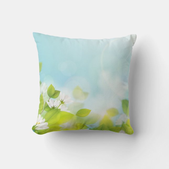 white flowers cushion (Front)