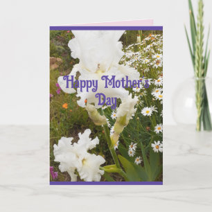 White Flowers Floral Iris Irises Mothers Day Card