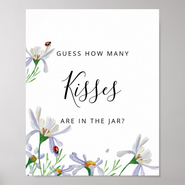 White Flowers How Many Kisses Poster (Front)