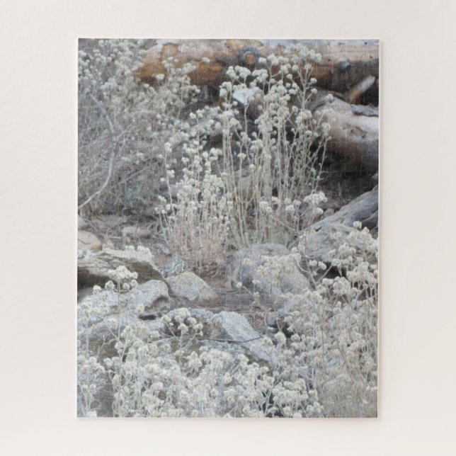 White flowers in forest jigsaw puzzle (Vertical)
