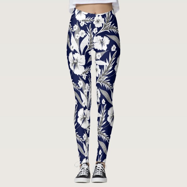 White flowers leggings (Front)