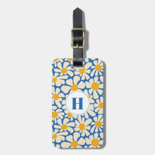 White Flowers Luggage Tag