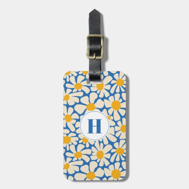 White Flowers Luggage Tag (Front Vertical)