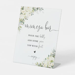 White Flowers Mimosa Bar Sign