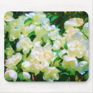 White Flowers Mousepad