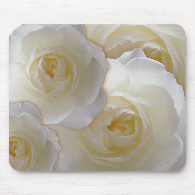 White Flowers Mousepad White Rose Decor Gifts (Front)