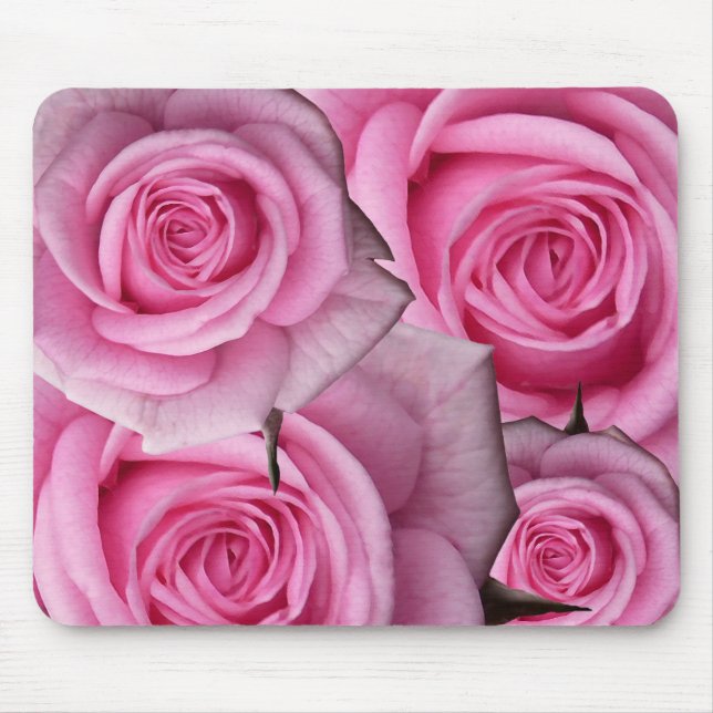 White Flowers Mousepad White Rose Decor Gifts (Front)