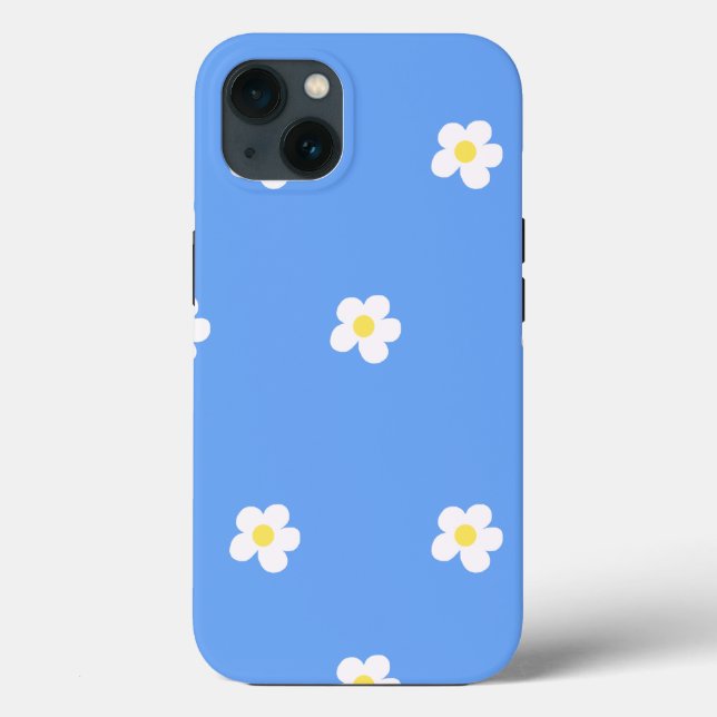 White Flowers on Lilac Background  Case-Mate iPhone Case (Back)