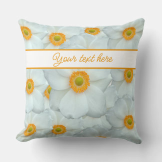 white flowers pattern cushion