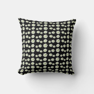 White Flowers Pattern Cust. Throw Pillow