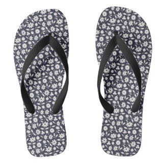 White flowers pattern Design  Thongs