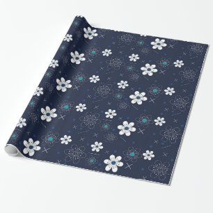 White Flowers Pattern  Wrapping Paper