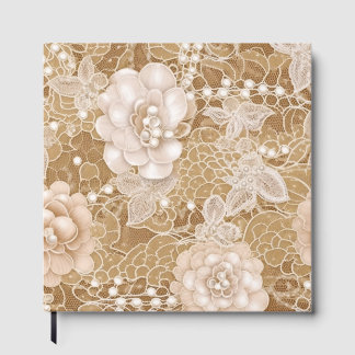 White Flowers, Pearls and Lace  Guest Book